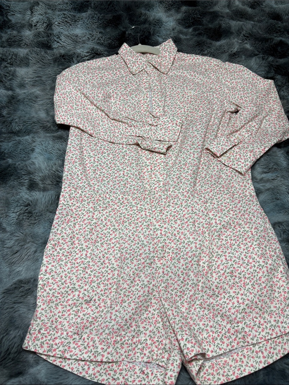 Floral Button-Front Pink Romper Jumpsuit